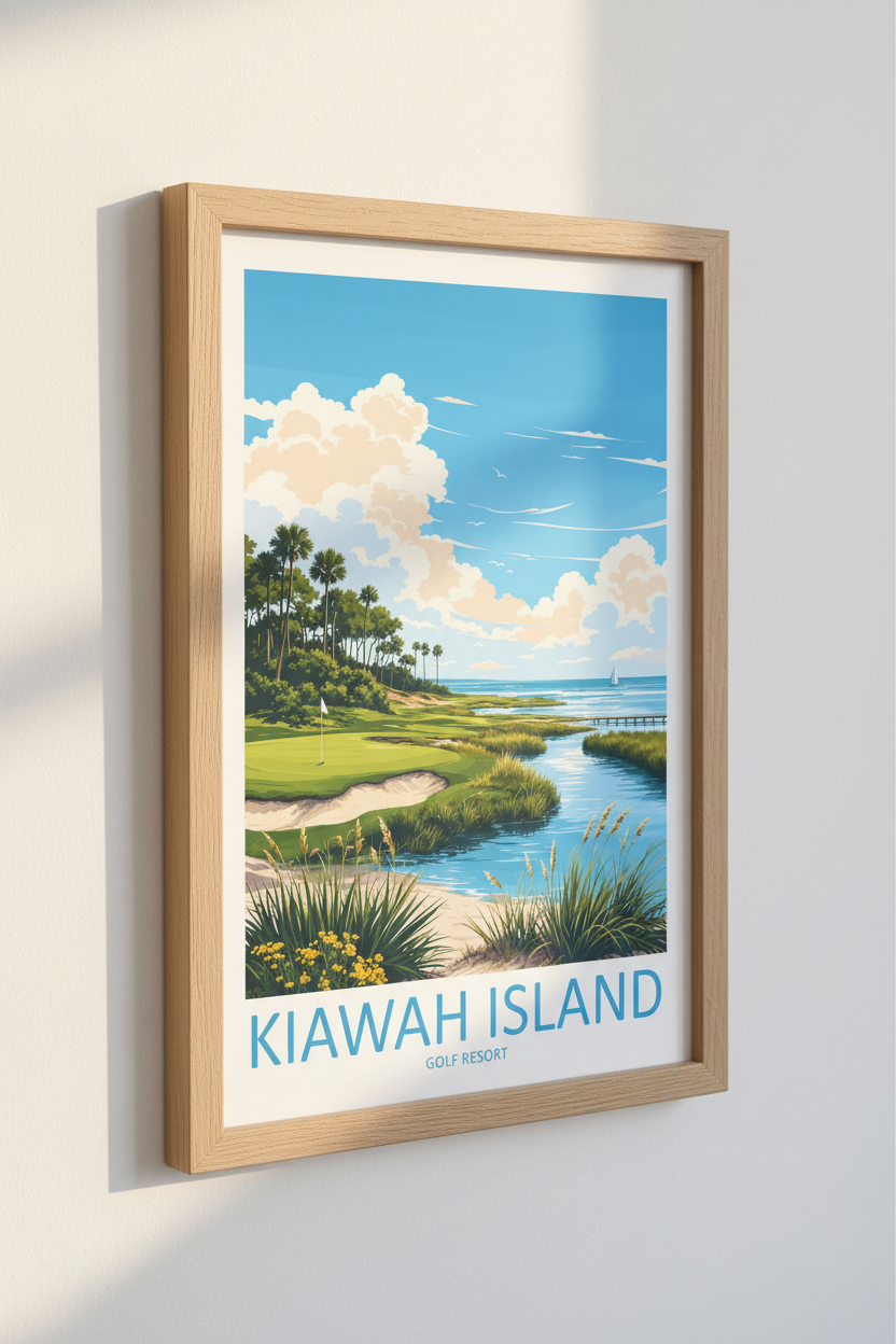 Kiawah Island Golf Wall Art | Coastal South Carolina Travel Poster | Office Decor