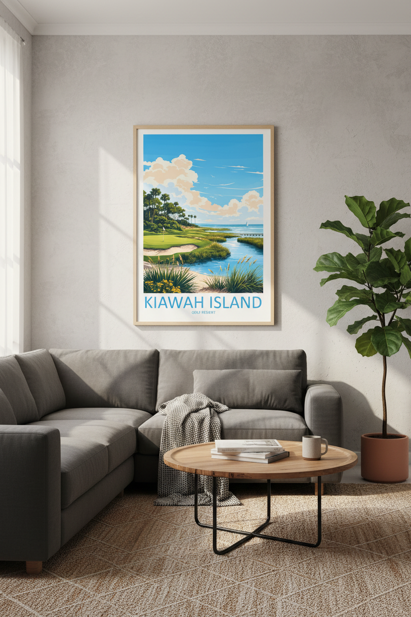 Kiawah Island Golf Wall Art | Coastal South Carolina Travel Poster | Office Decor