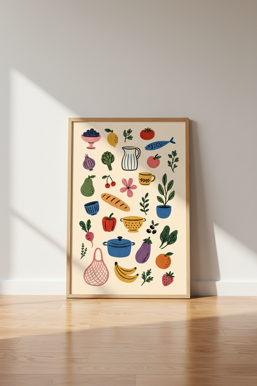 Kitchen Wall Art | Whimsical Pantry Print, Living Room Decor