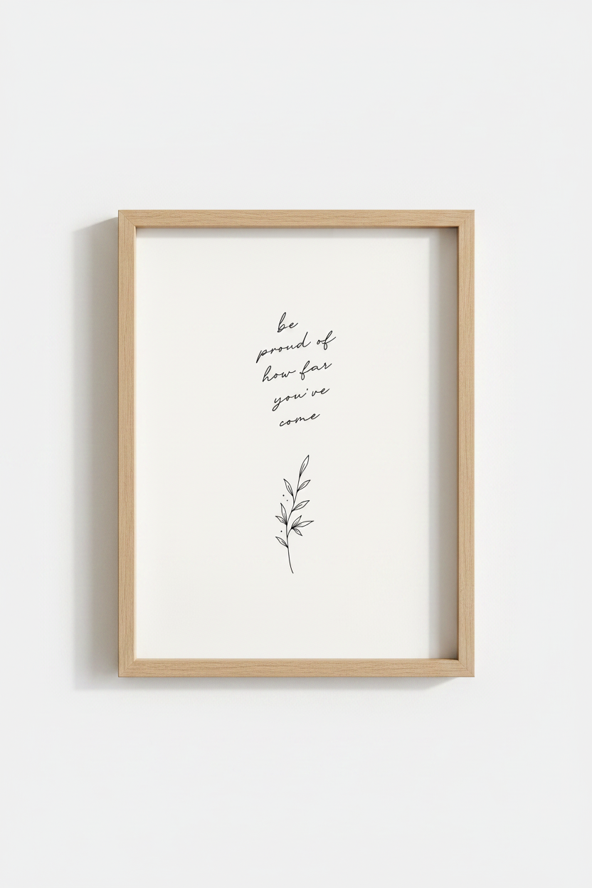 Inspirational Quote Wall Art | Botanical Minimalist Print, Home Office Decor