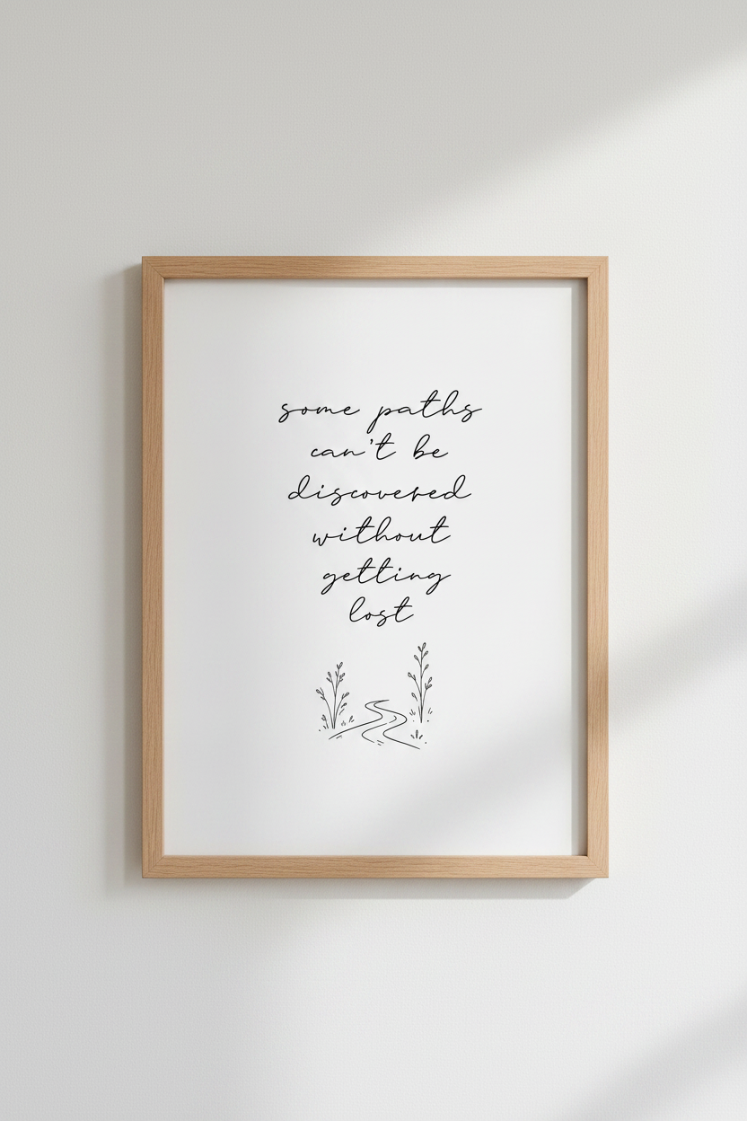 Inspirational Quote Wall Art Print | Minimalist Office Decor | Zen Path Poster
