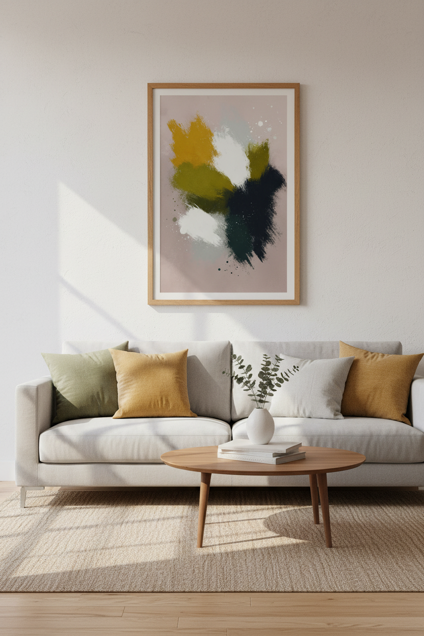 Abstract Brush Stroke Wall Art Print | Modern Living Room Decor | Neutral Aesthetic Poster | Minimalist Art | Digital Download