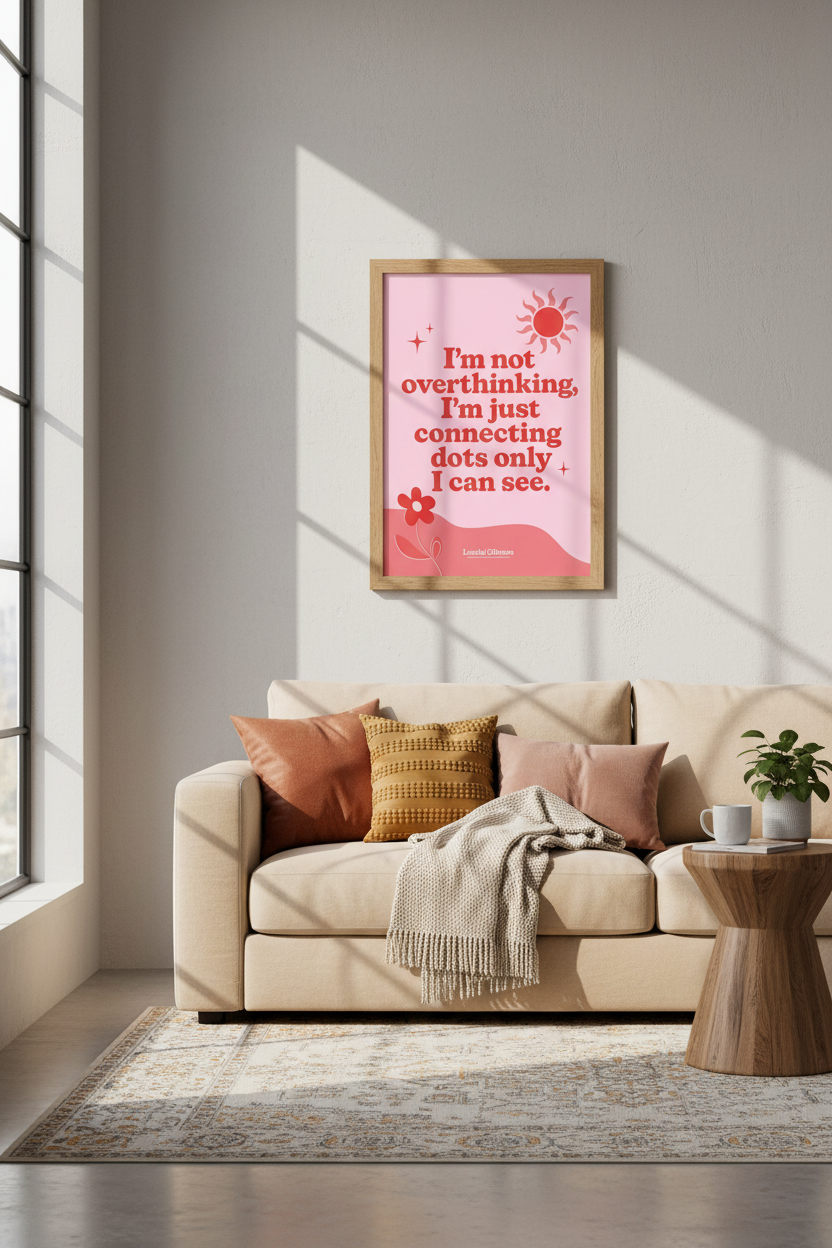Lorelai Gilmore Quote Wall Art Print | Office Decor | Pink Retro Aesthetic Poster