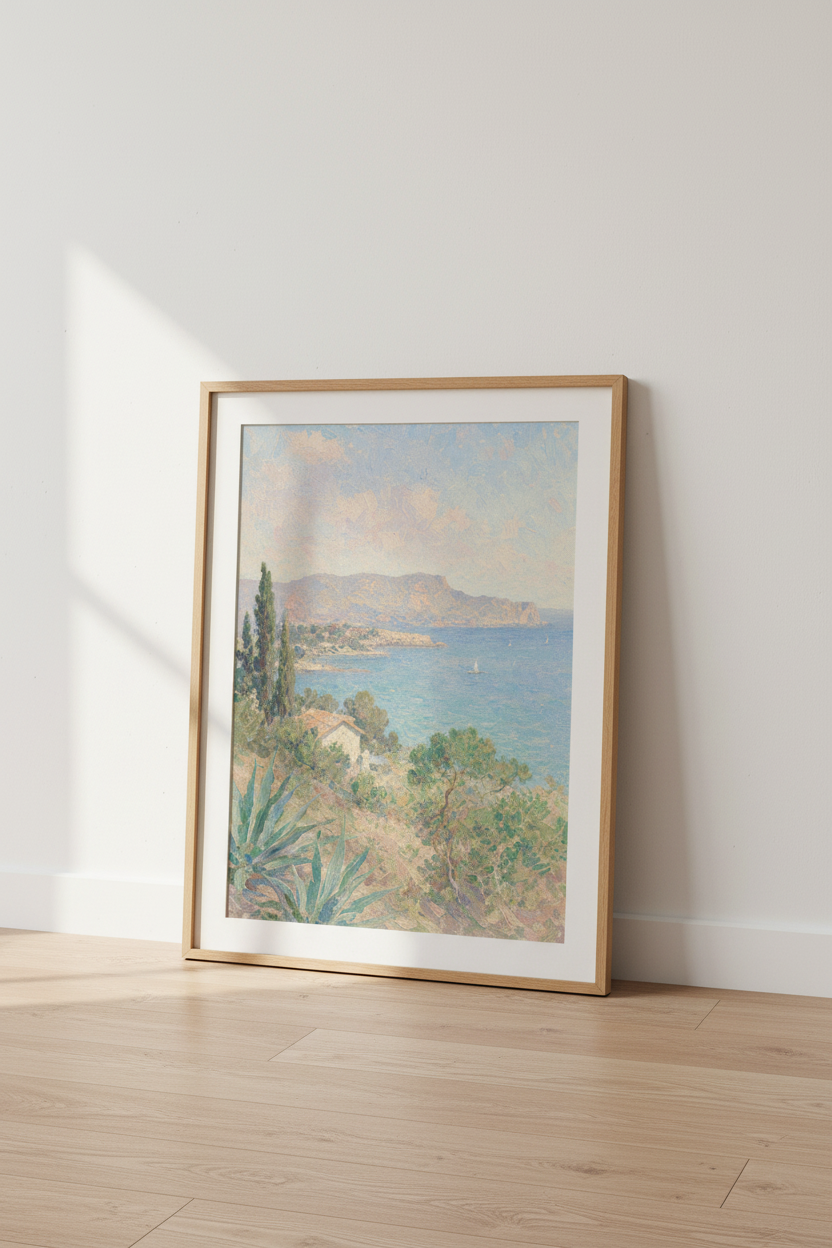 Coastal Wall Art | Impressionist Seascape, Pastel Hues | Living Room Decor