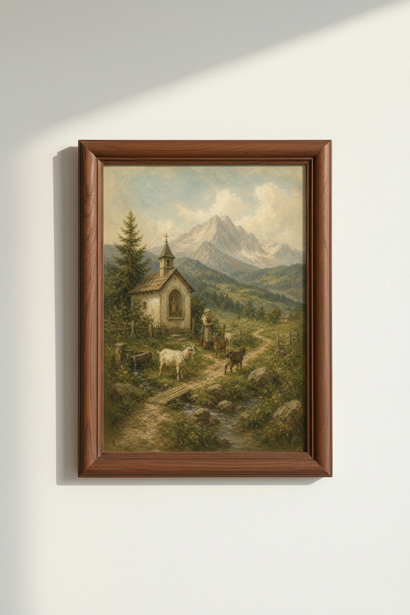 Pastoral Landscape Wall Art Print | Living Room Decor | Rustic Aesthetic Poster