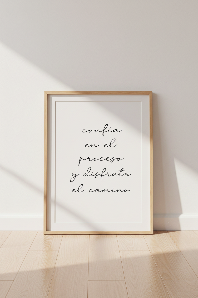 Spanish Quote Wall Art Print | Minimalist Office Decor | Trust the Process Poster