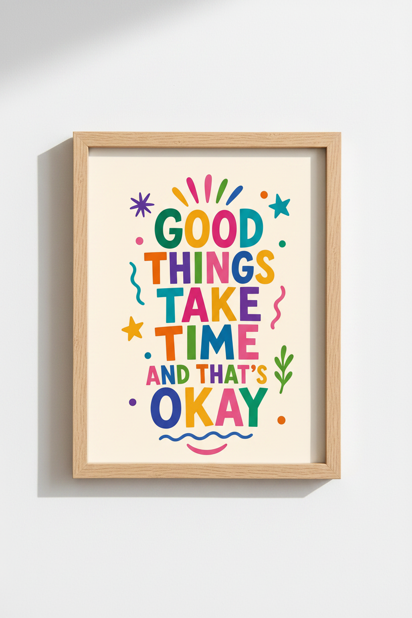 Dopamine Decor Print | Colorful Motivational Quote Wall Art | Retro Gallery Wall Poster