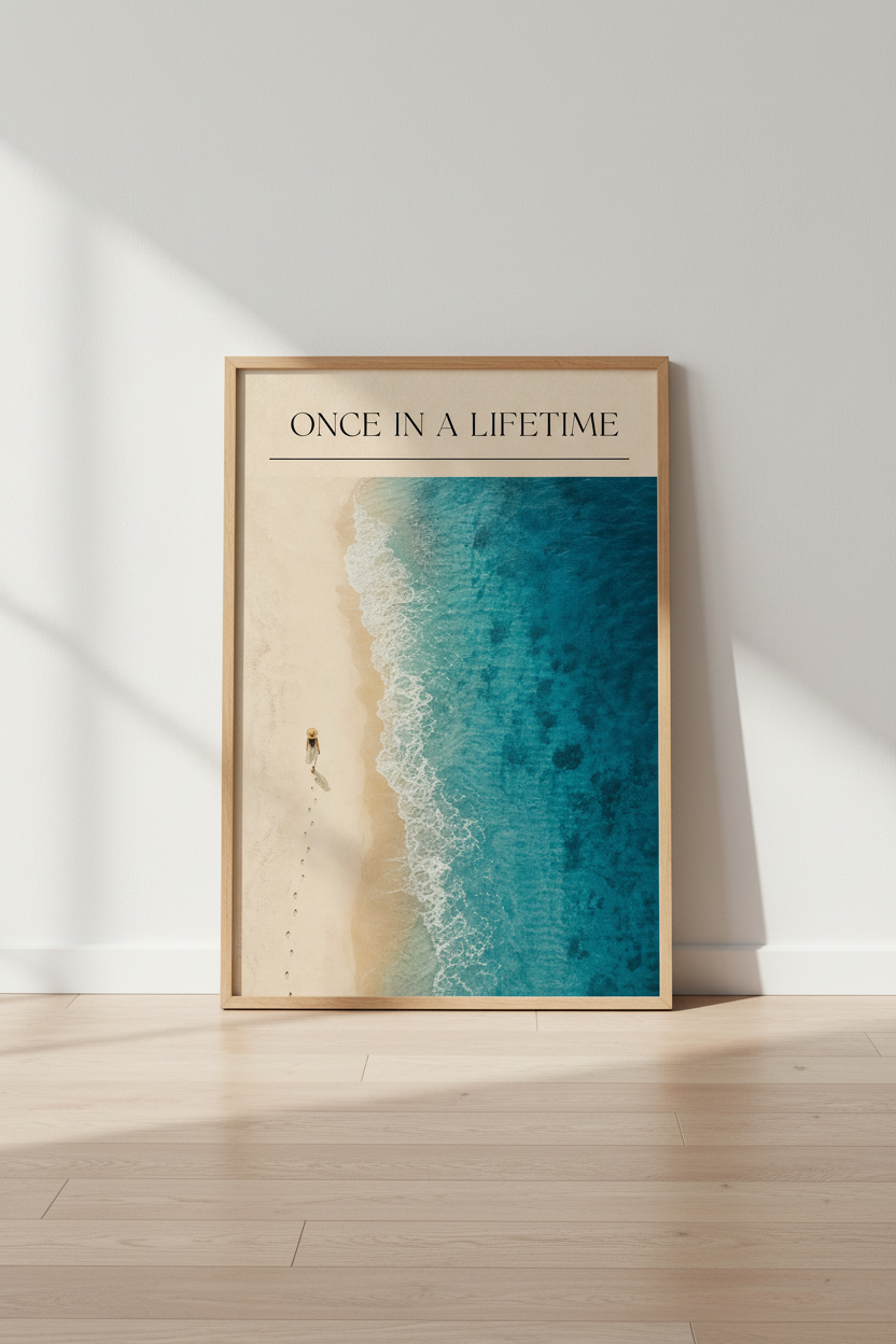 Coastal Beach Wall Art Print | Minimalist Ocean Poster, Modern Beach Decor