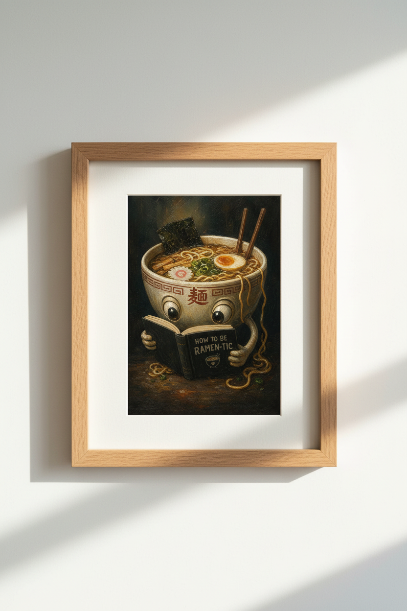 Funny Ramen Wall Art | Quirky Noodle Pun Poster, Kitchen & Dining Decor