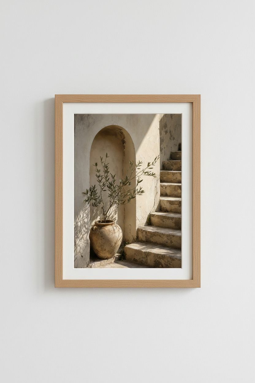 Olive branch wall art | Mediterranean tones, rustic decor