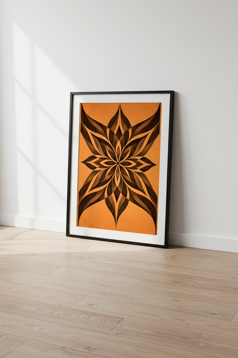 Abstract Floral Wall Art Print | Boho Living Room Decor | Mid Century Modern Bohemian Poster | Geometric Flower Art