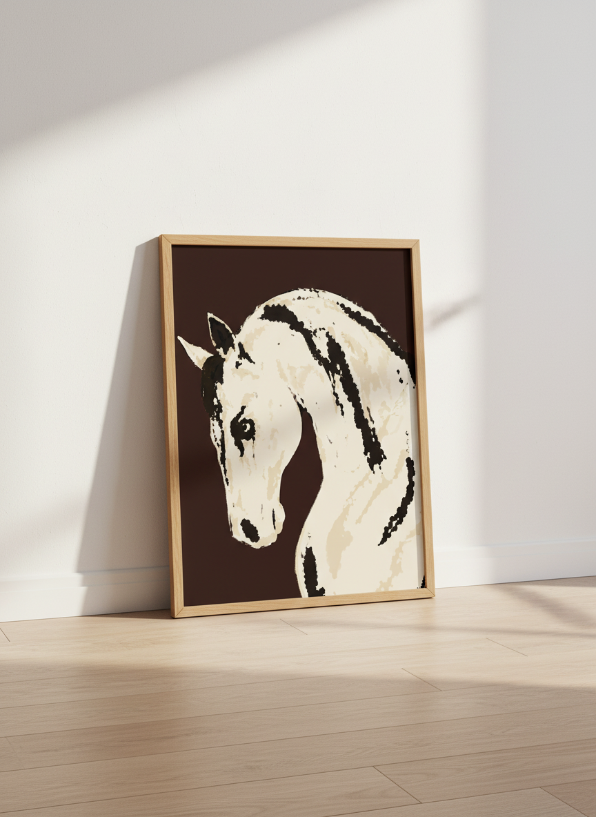 Abstract Horse Wall Art Print | Boho Farmhouse Decor | Equestrian Lover Gift | Modern Animal Poster | Digital or Framed