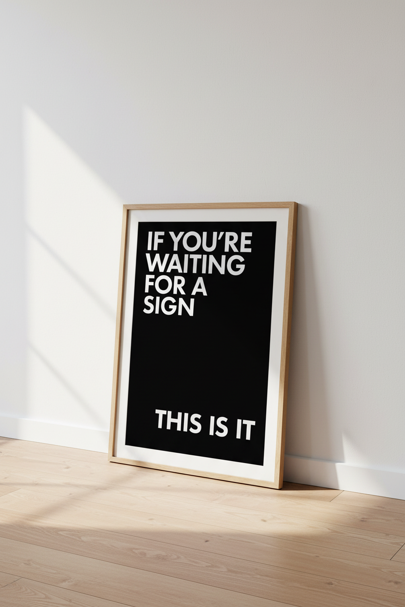 Minimalist Motivational Wall Art Print | Office Home Decor | Bold Monochrome Framed Poster | Ready to Hang Quote Art