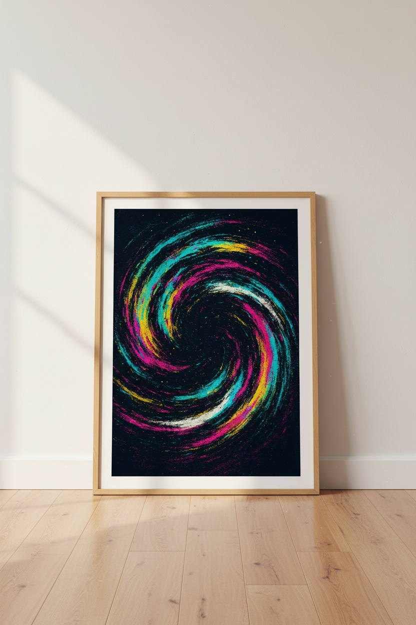 Abstract Swirl Wall Art Print | Vibrant Galaxy Decor | Modern Aesthetic Poster | Colorful Spiral Art | Cosmic Wall Hanging