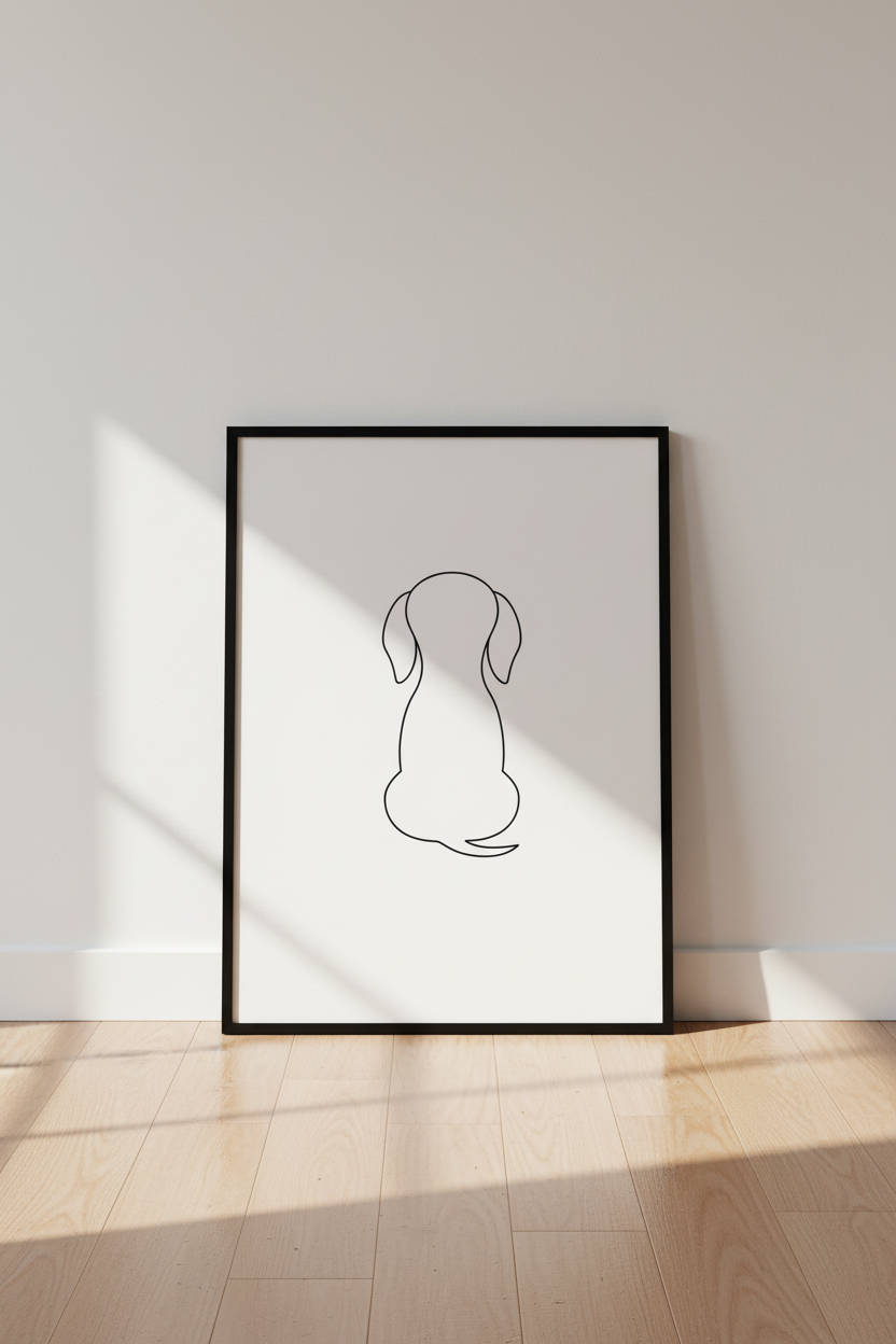 Minimalist Dog Line Art Print | Dachshund Wall Art | Abstract Small Dog Poster | Modern Pet Home Decor | Animal Wall Hanging