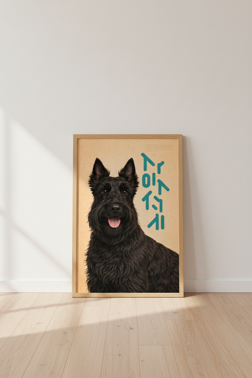 Modern Dog Art Print | Scottish Terrier Framed Wall Art | Pet Lover Home Decor | Cute Puppy Poster | Ready to Hang Dog Gift