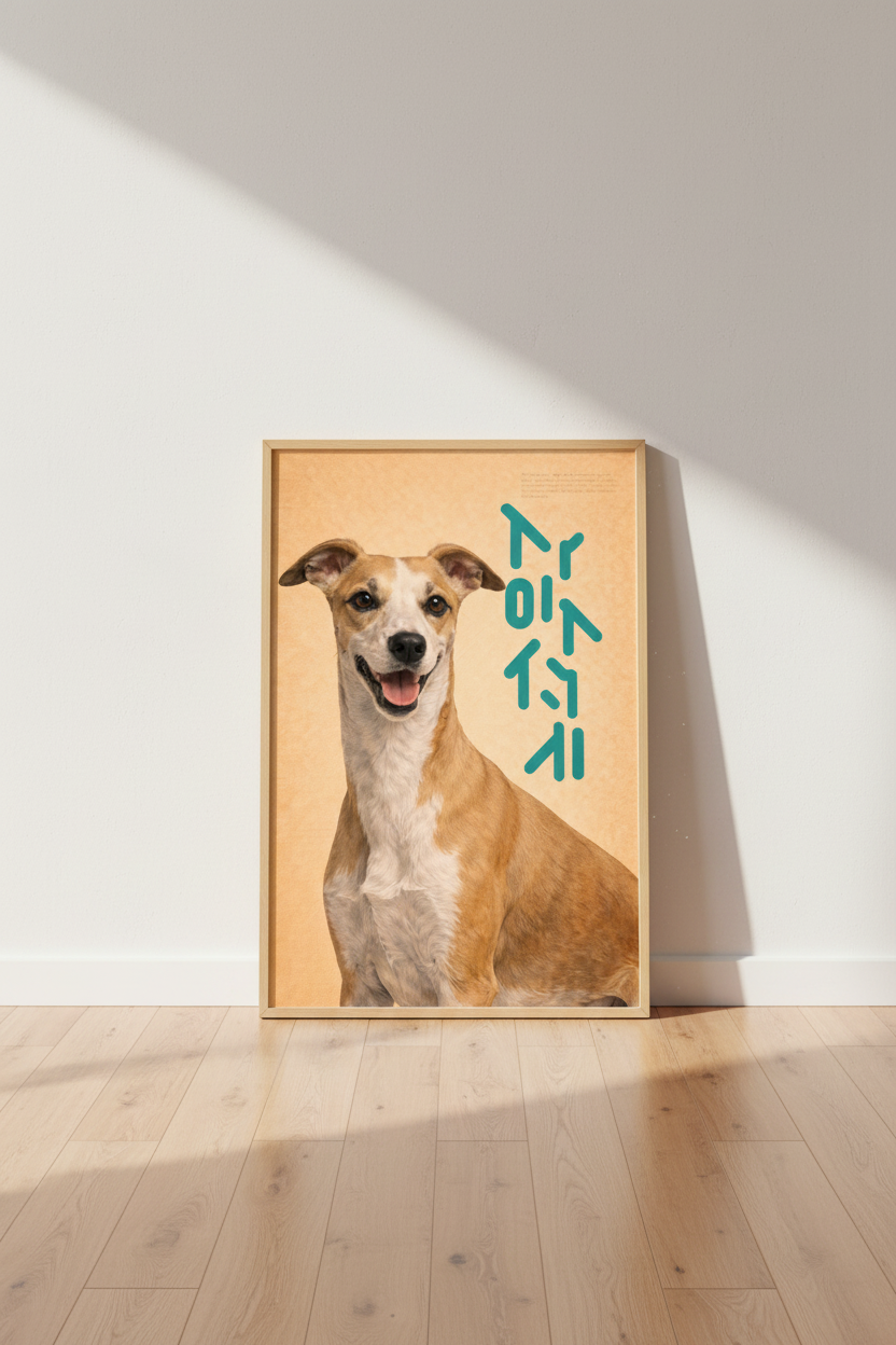 Minimalist Dog Wall Art Print | Pet Lover Decor | Modern Japandi Poster | Framed Animal Artwork | Ready to Hang Gift