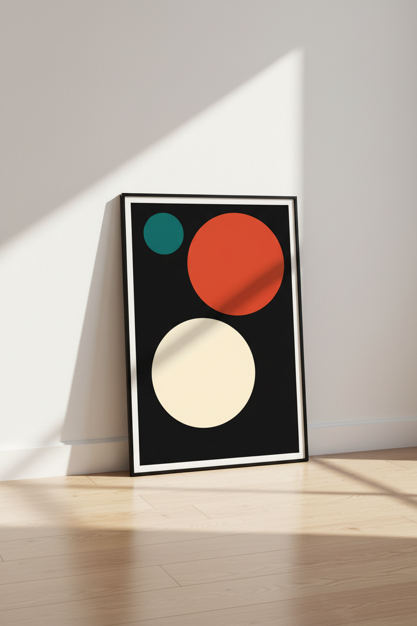 Minimalist Geometric Circles Wall Art Print | Mid-Century Abstract Poster | Modern Home Decor Wall Hanging