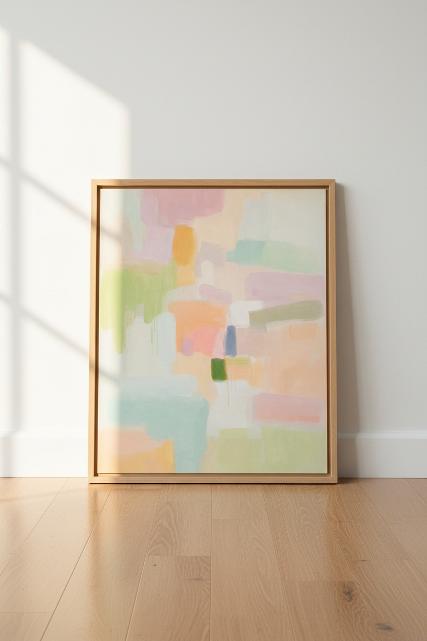 Pastel wall art | Abstract color blocks, Living Room Decor | Serene Poster