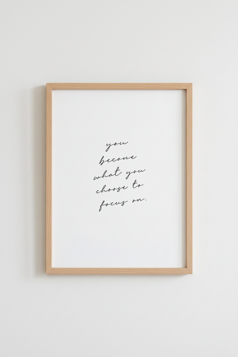 Script Quote Print | Minimalist Motivational Text, Home Office Wall Decor