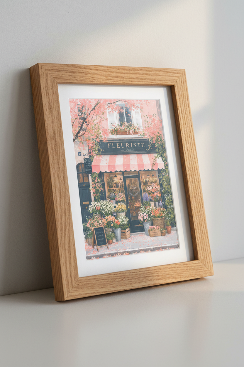 French Flower Shop Wall Art | Florist Pastel Decor | Paris Floral Poster