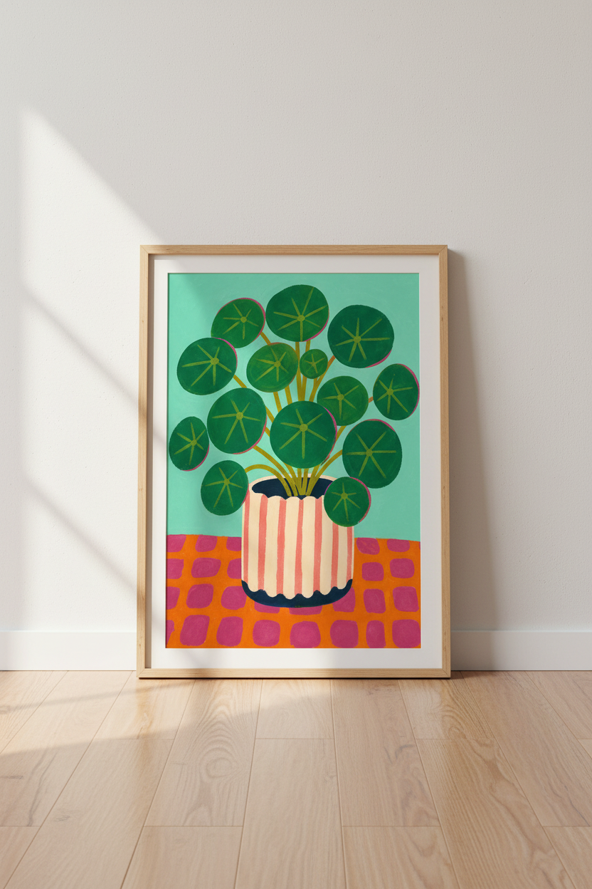 Abstract Botanical Wall Art Print | Living Room Decor | Colorful Poster