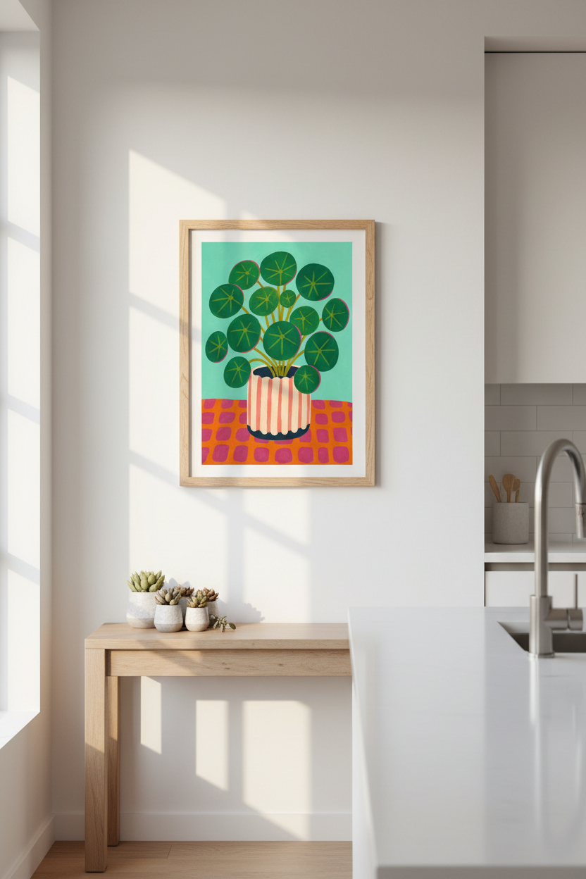 Abstract Botanical Wall Art Print | Living Room Decor | Colorful Poster