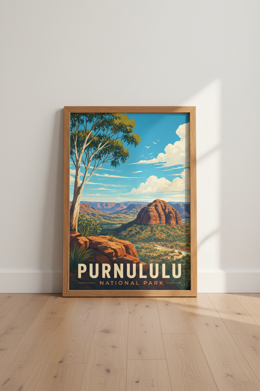 Purnululu National Park Art | Vintage Australia Travel Poster, Nature Prints