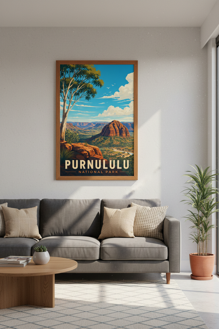 Purnululu National Park Art | Vintage Australia Travel Poster, Nature Prints