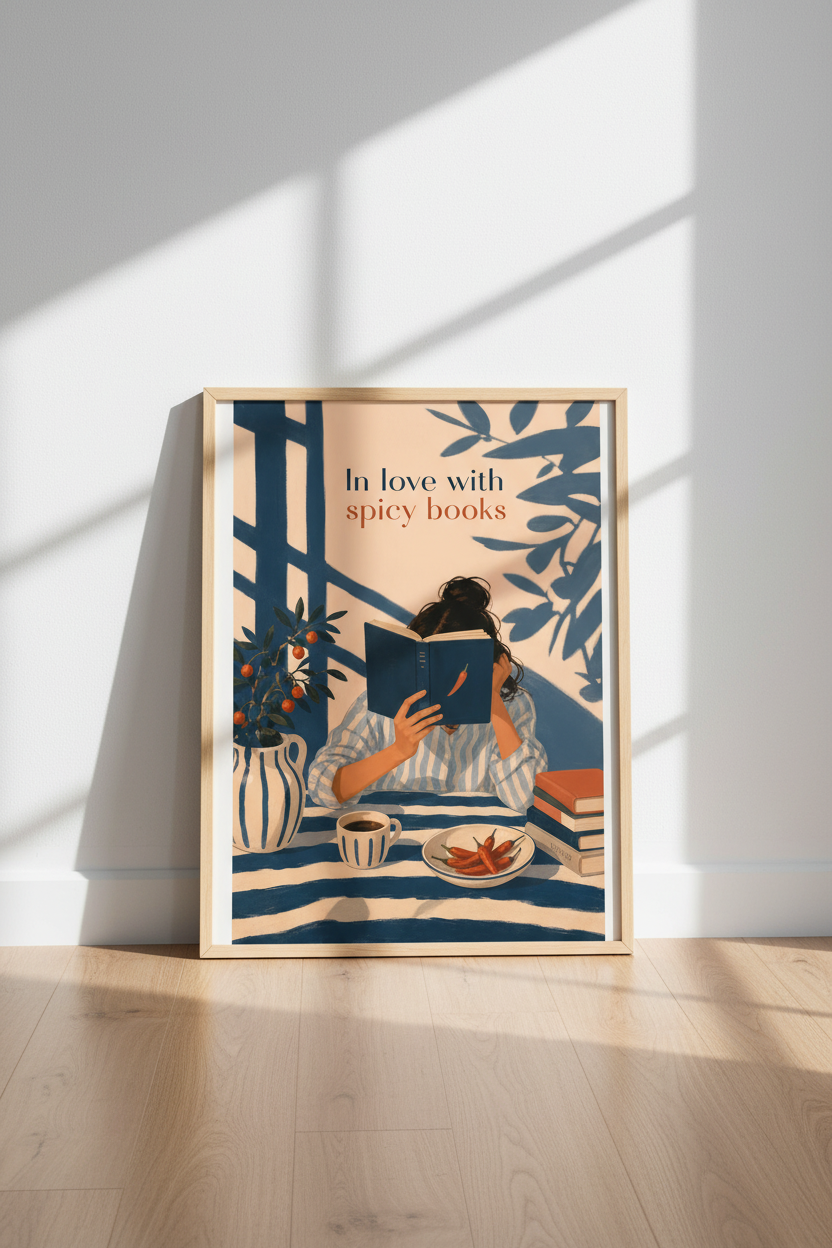 Spicy Book Lover Print | Romance Reader Gift, Bookish Wall Art, Booktok Poster