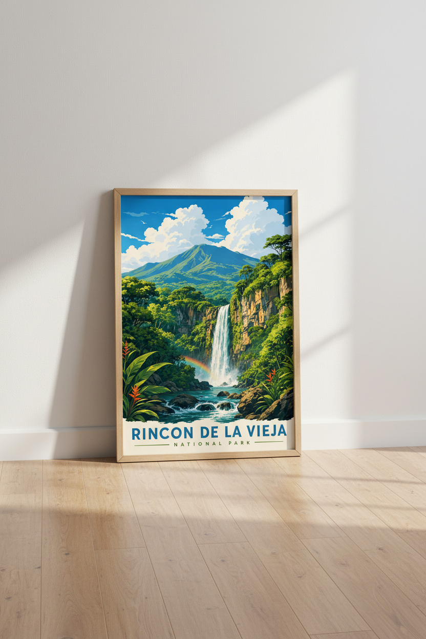 Rincon de la Vieja Print | Costa Rica Travel Poster, Tropical Nature Decor