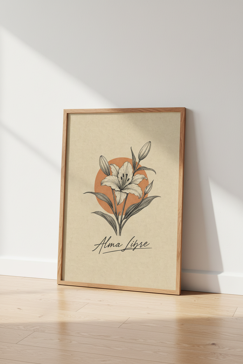 Alma Libre Lily Flower Wall Art Print | Boho Bedroom Decor | Botanical Poster