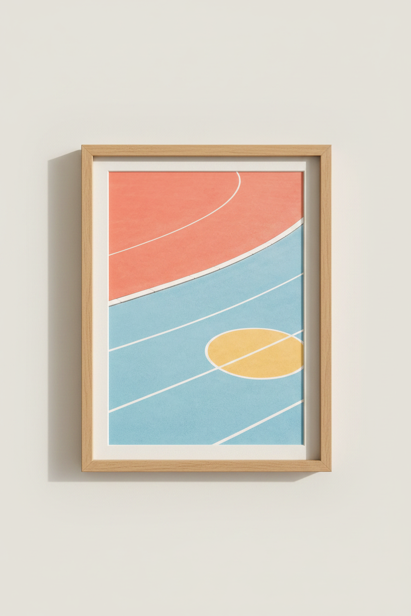 Abstract wall art | Geometric tones, pastel decor | Living room poster