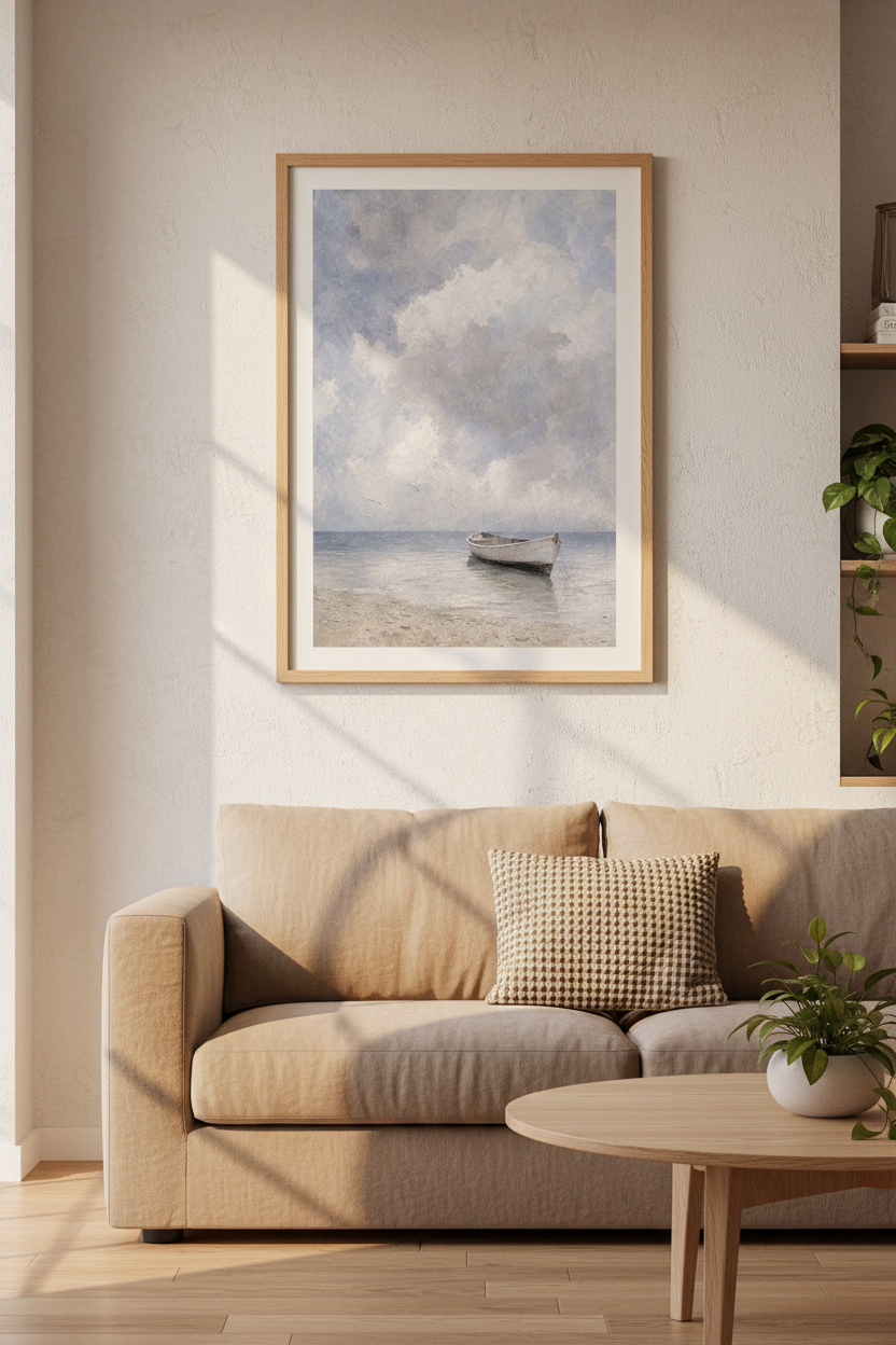 Seascape wall art | Soft Blues, Coastal Decor | Ocean Poster