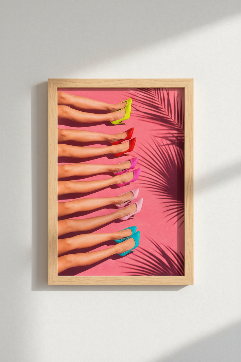 Colorful High Heel Wall Art Print | Living Room Decor | Bold Poster