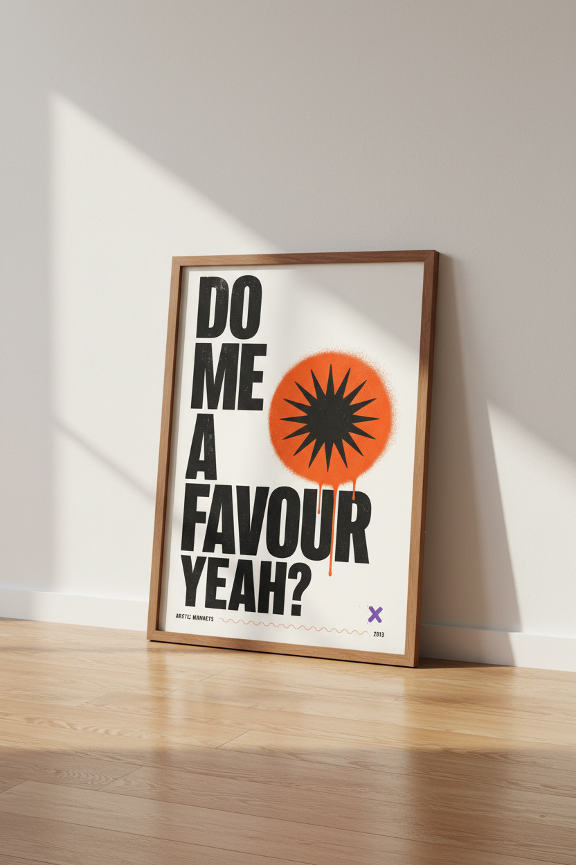 Do Me A Favour Wall Art | Indie Rock Typography Poster, Music Room Decor