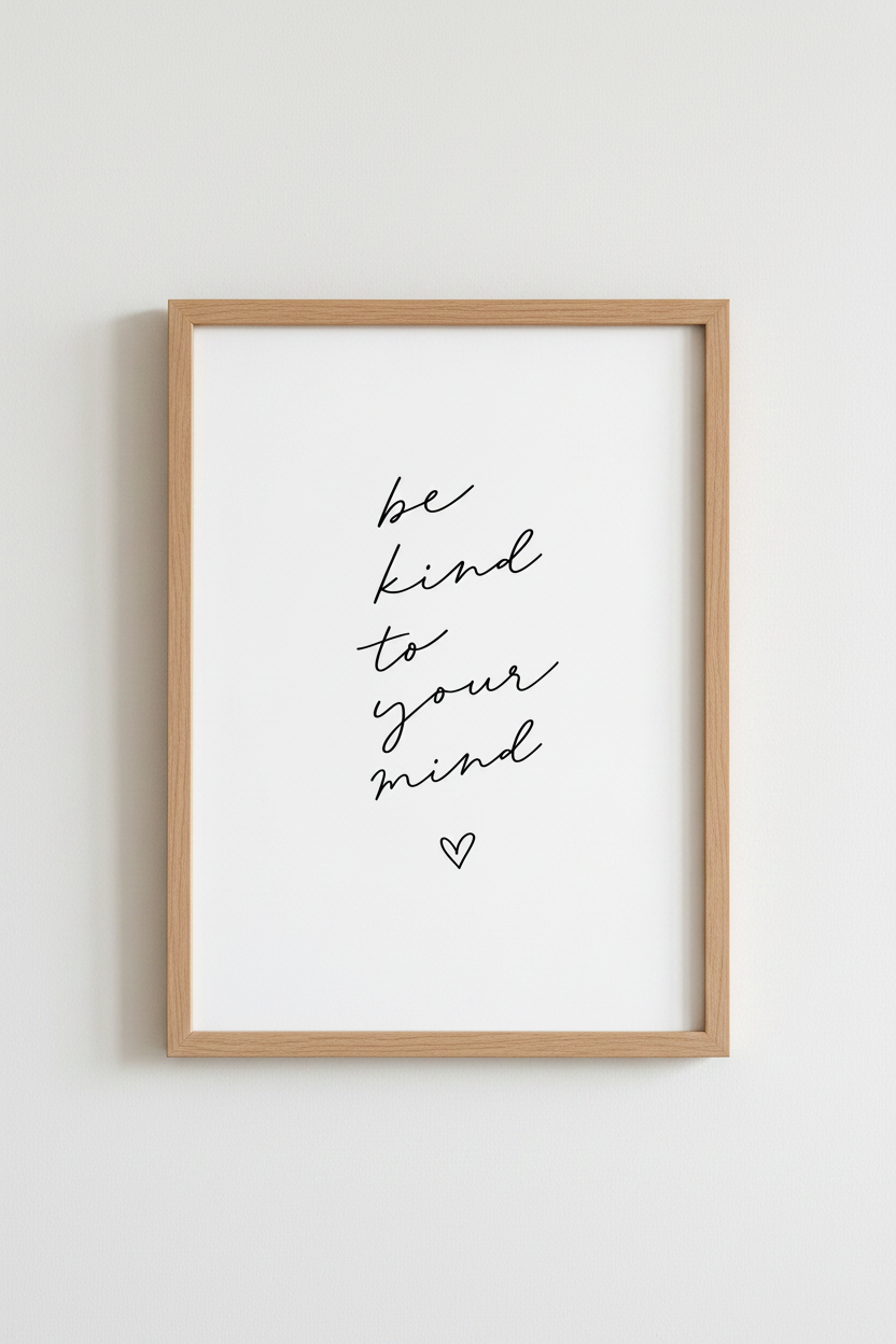 Be Kind To Your Mind Wall Art | Mental Health Decor | Minimalist Poster
