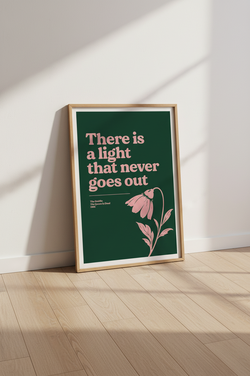 The Smiths Lyric Wall Art Print | Music Room Decor | Retro Indie Poster