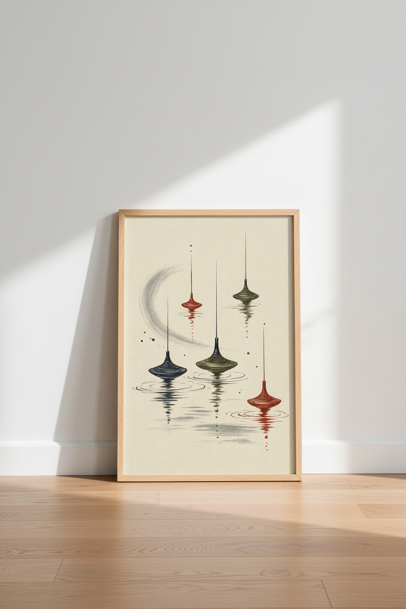 Abstract Zen Tops Wall Art | Minimalist Earth Tone Decor | Japandi Poster