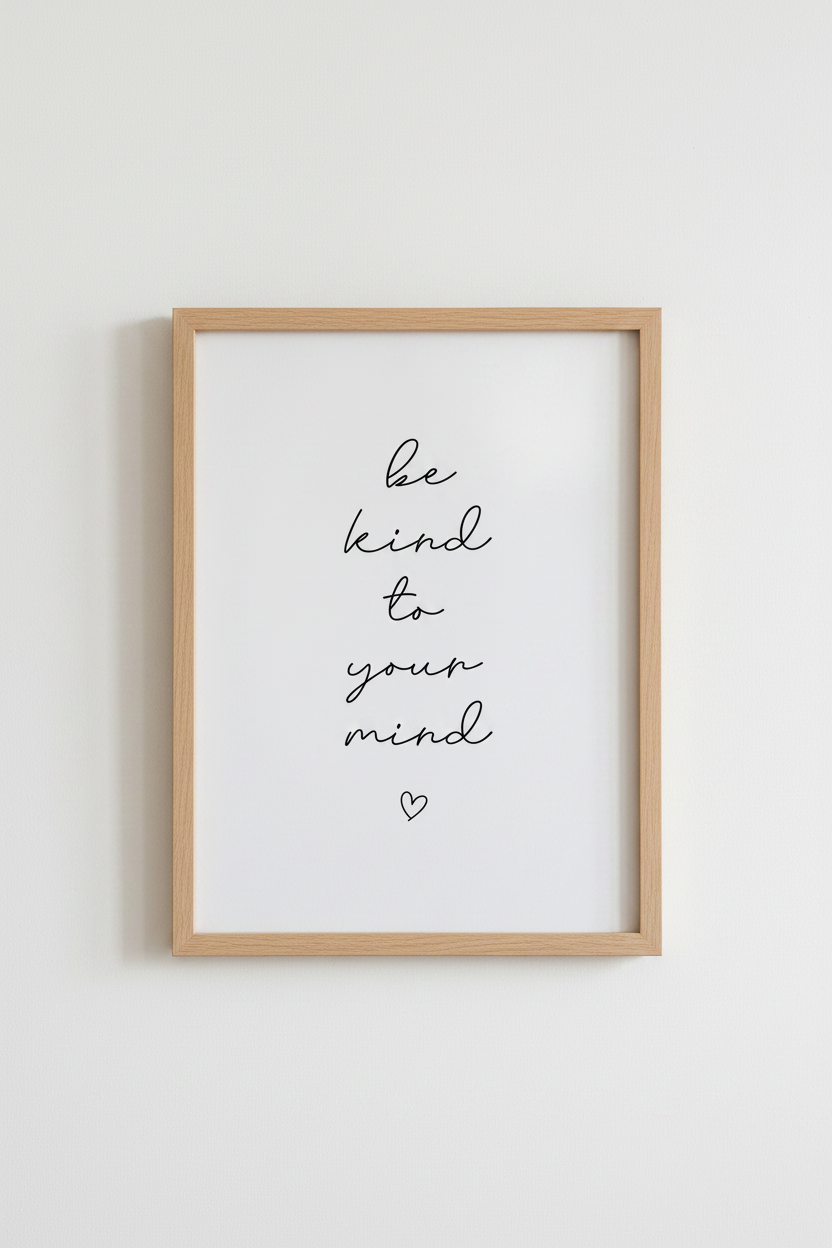 Be Kind To Your Mind Wall Art Print | Bedroom Decor | Minimalist Quote Poster