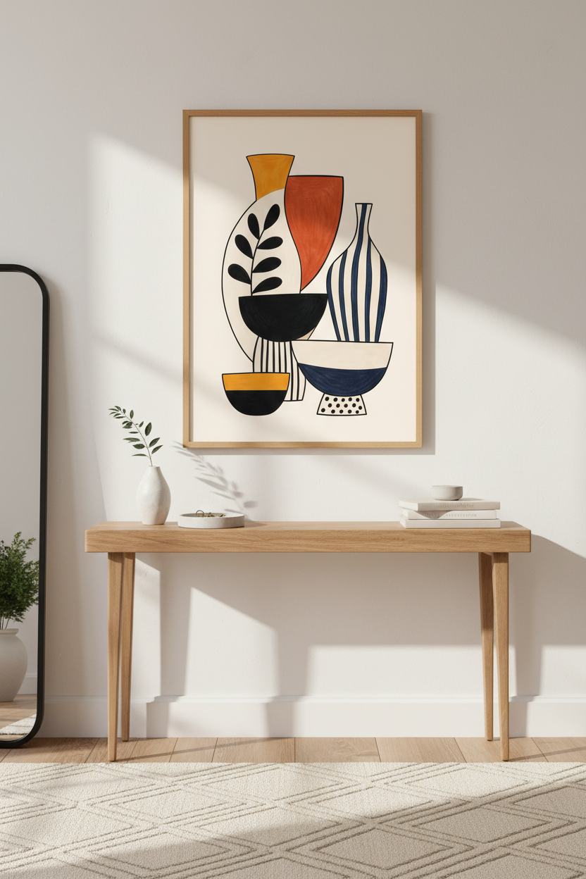 Abstract Wall Art | Vase Collection Decor | Modern Minimal Poster