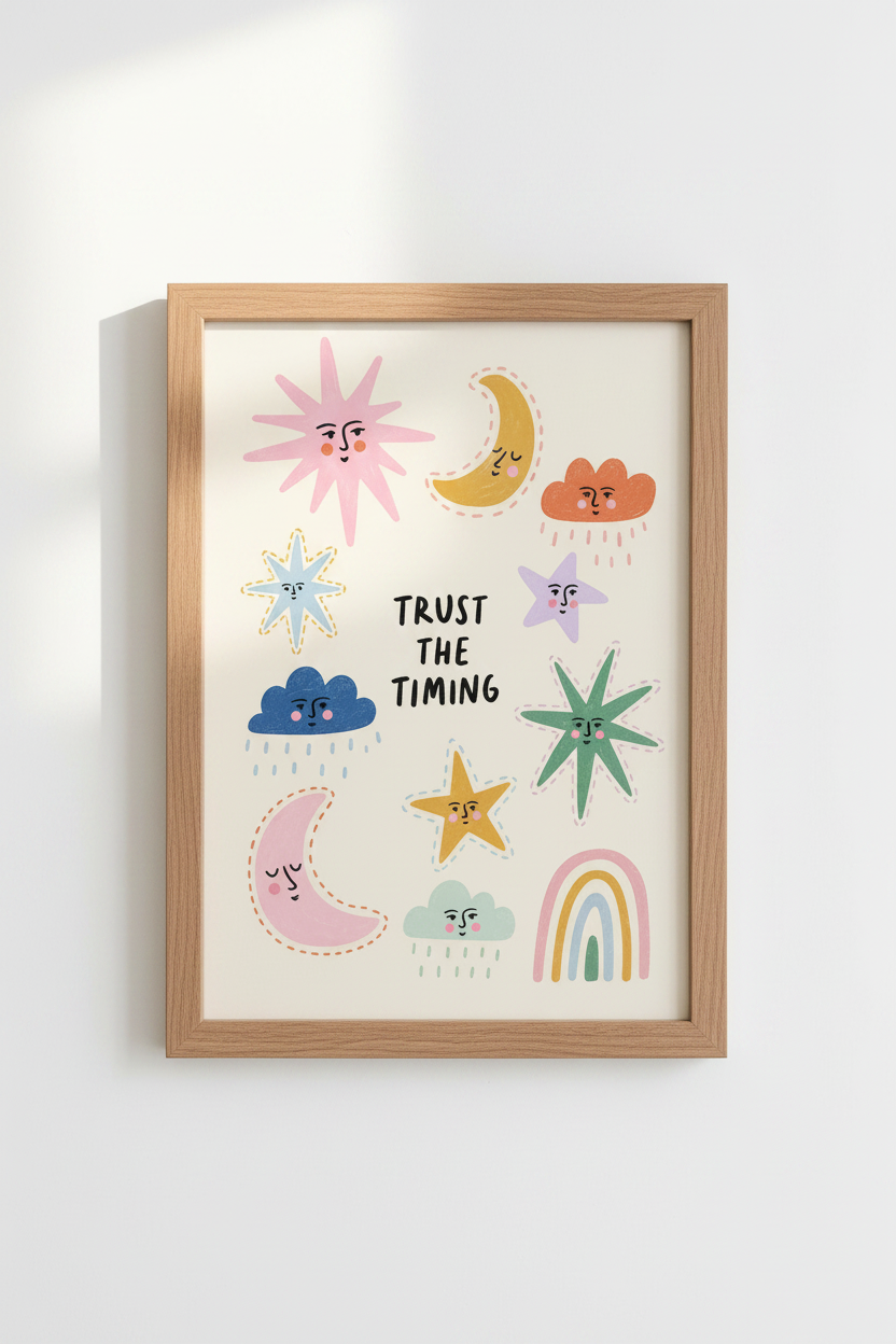 Celestial wall art | Pastel Sun Moon Stars, Nursery Decor