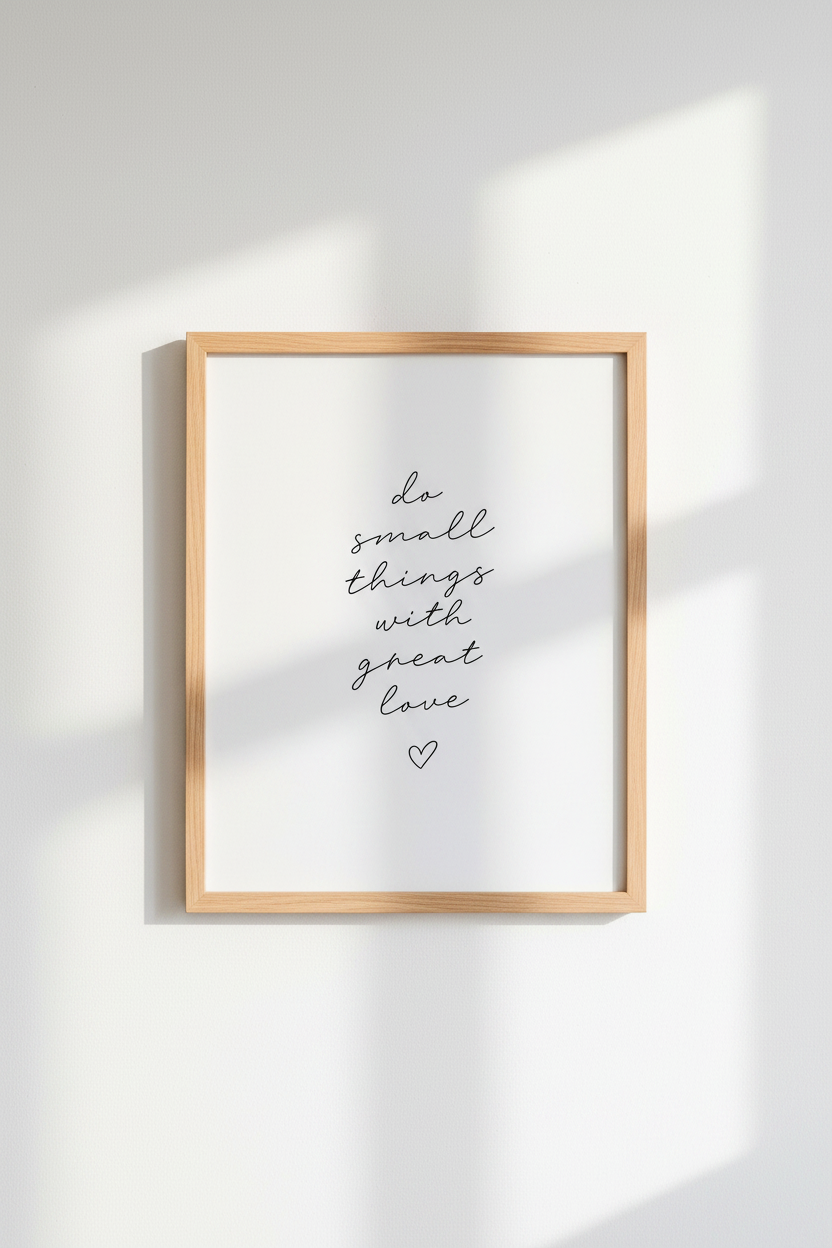 Do Small Things With Great Love | Minimalist Cursive, Bedroom Decor Poster