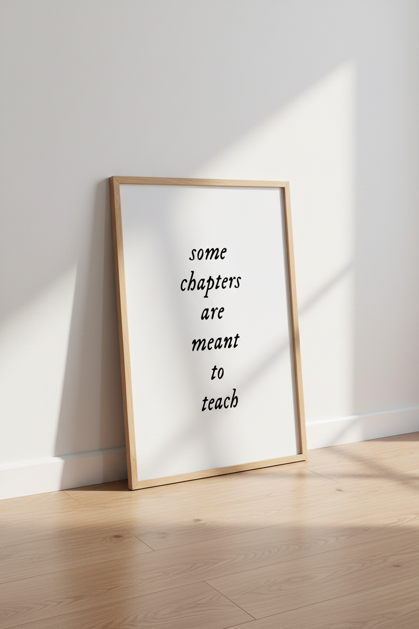 Minimalist Quote Wall Art Print | Black & White Literary Poster | Office Decor