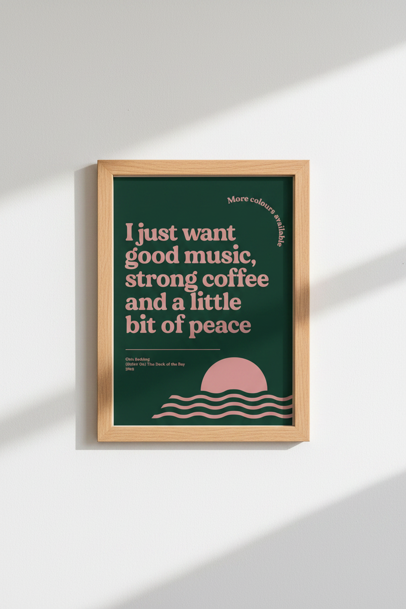 Otis Redding Music Lyrics Wall Art Print | Coffee Bar Decor | Retro Typography Poster