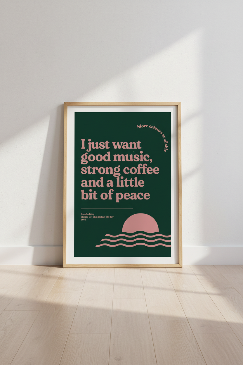Otis Redding Music Lyrics Wall Art Print | Coffee Bar Decor | Retro Typography Poster