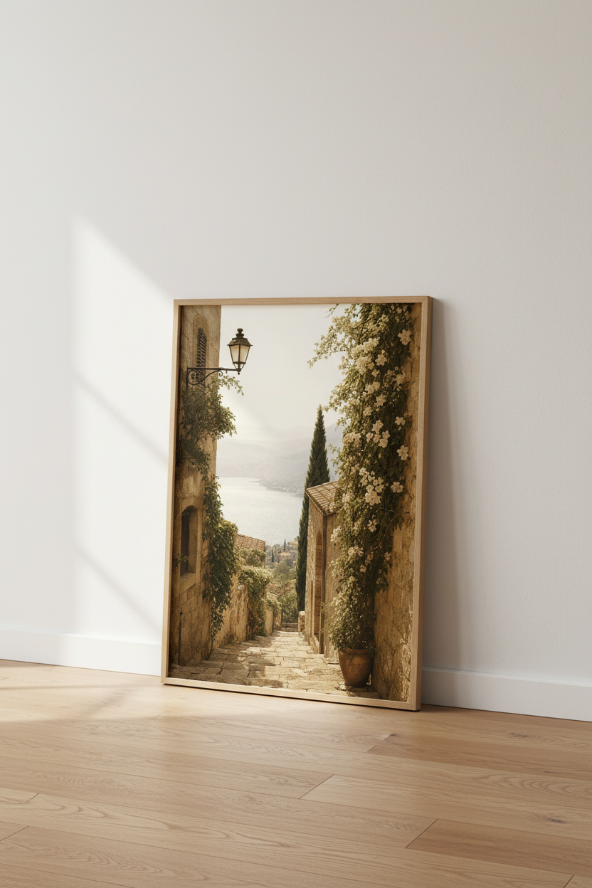 Mediterranean wall art print | Living Room Decor | Warm Provence Poster