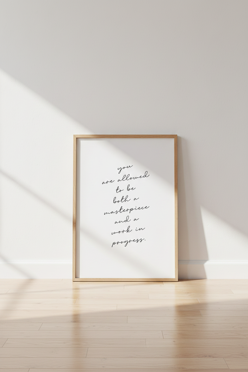 Masterpiece Quote Wall Art Print | Office & Bedroom Decor | Minimalist Poster