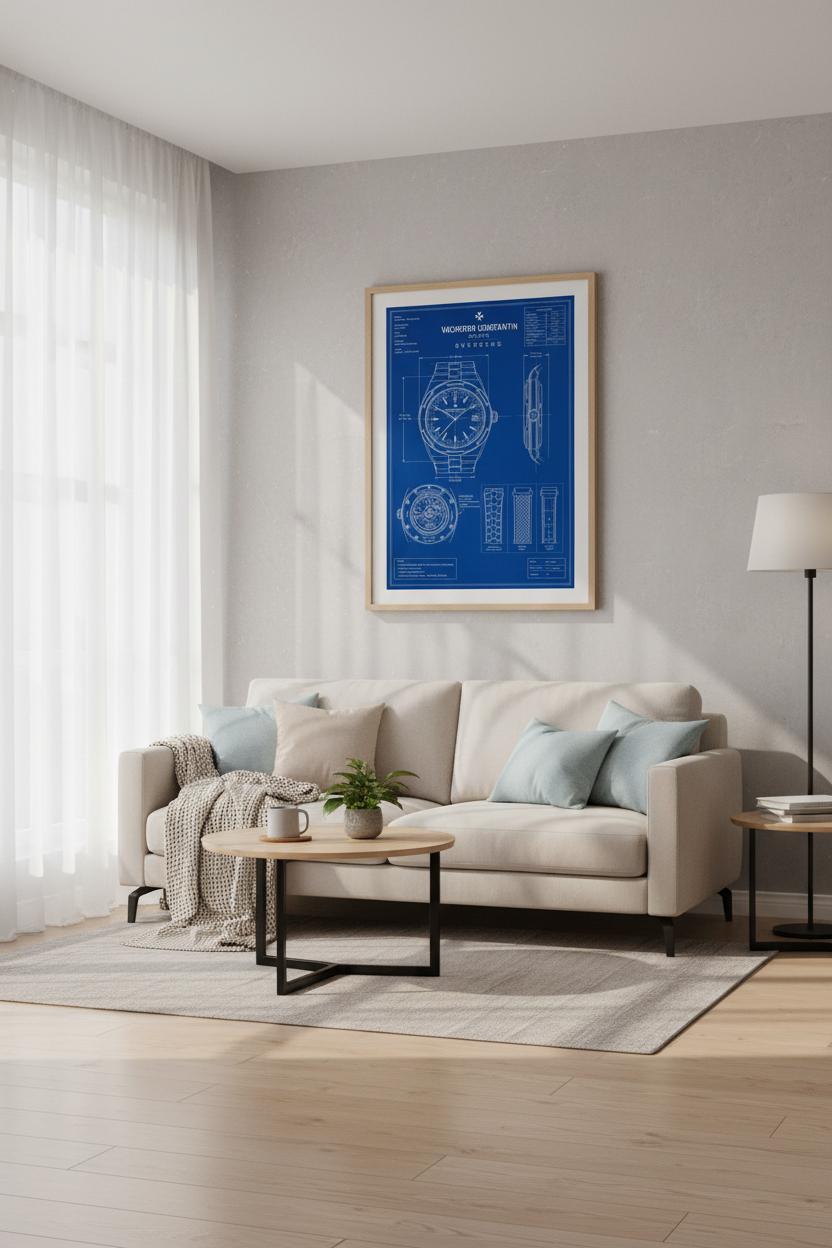 Vacheron Constantin Overseas Blueprint | Luxury Watch Art, Office Decor Poster