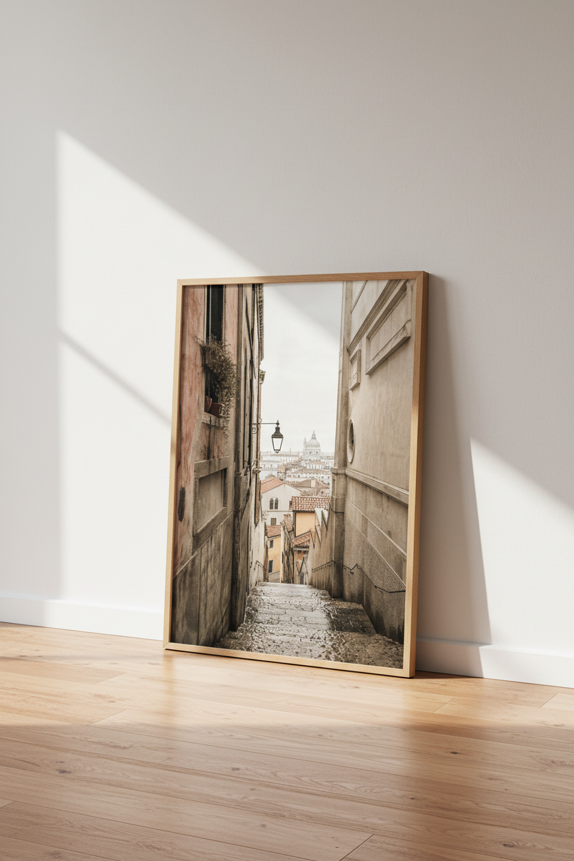 Venice Italy Street Photography | Warm Neutral Architecture, Living Room Decor